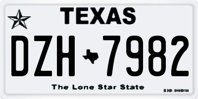 TX license plate DZH7982