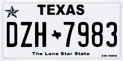 TX license plate DZH7983