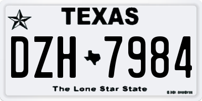 TX license plate DZH7984