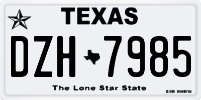 TX license plate DZH7985