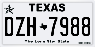 TX license plate DZH7988