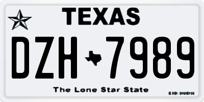TX license plate DZH7989