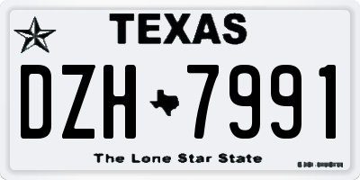 TX license plate DZH7991