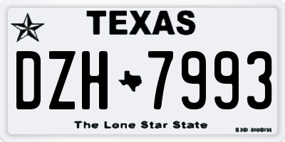 TX license plate DZH7993
