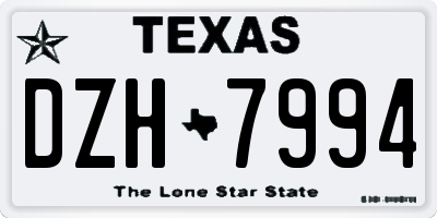 TX license plate DZH7994