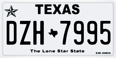 TX license plate DZH7995