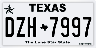 TX license plate DZH7997
