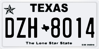 TX license plate DZH8014