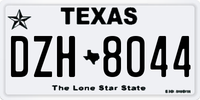 TX license plate DZH8044