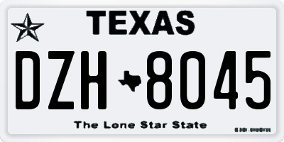 TX license plate DZH8045