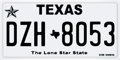 TX license plate DZH8053