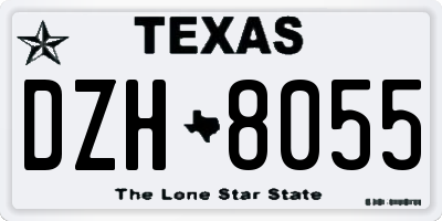 TX license plate DZH8055