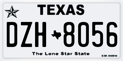TX license plate DZH8056