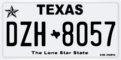 TX license plate DZH8057