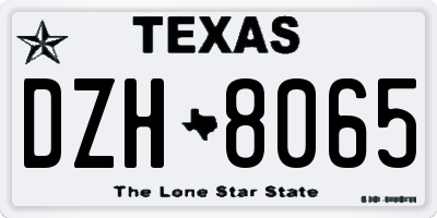 TX license plate DZH8065
