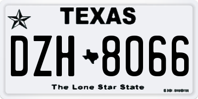 TX license plate DZH8066