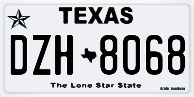 TX license plate DZH8068
