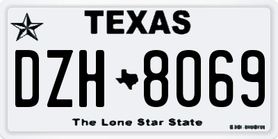 TX license plate DZH8069