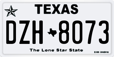TX license plate DZH8073