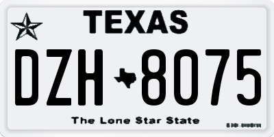 TX license plate DZH8075