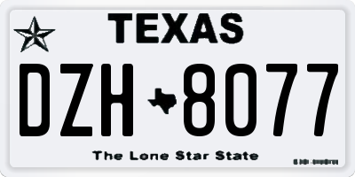 TX license plate DZH8077