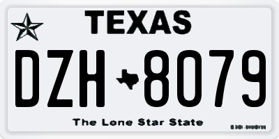 TX license plate DZH8079