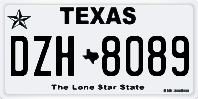 TX license plate DZH8089