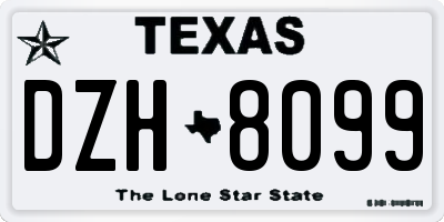 TX license plate DZH8099