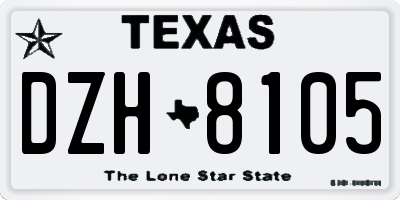 TX license plate DZH8105