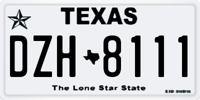 TX license plate DZH8111