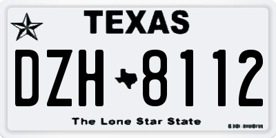TX license plate DZH8112