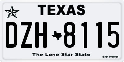 TX license plate DZH8115