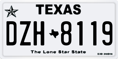TX license plate DZH8119
