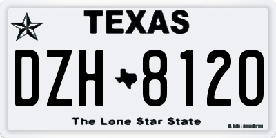 TX license plate DZH8120