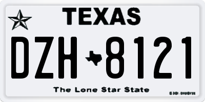 TX license plate DZH8121