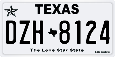 TX license plate DZH8124