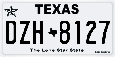 TX license plate DZH8127