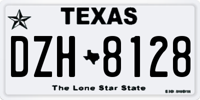TX license plate DZH8128