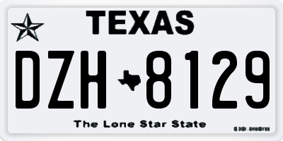 TX license plate DZH8129