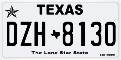 TX license plate DZH8130
