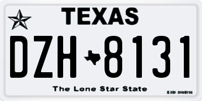 TX license plate DZH8131