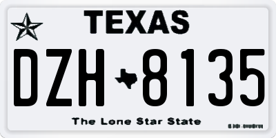 TX license plate DZH8135