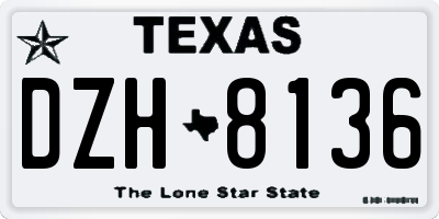 TX license plate DZH8136