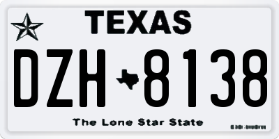TX license plate DZH8138
