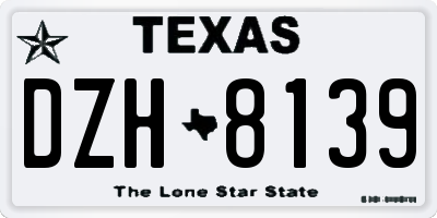 TX license plate DZH8139