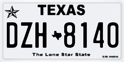 TX license plate DZH8140