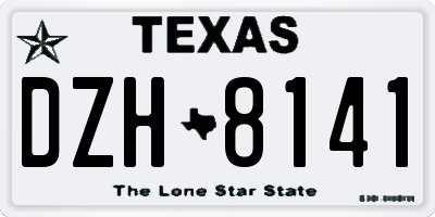 TX license plate DZH8141