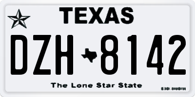 TX license plate DZH8142