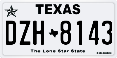 TX license plate DZH8143