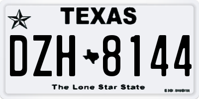 TX license plate DZH8144